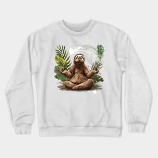 Cute Cool Sloth Positive Affirmation Happy Yoga Crewneck Sweatshirt